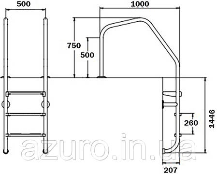 Сходи для басейну Flexinox Overflow Special (5 сходинок), AISI-316L, фото 3