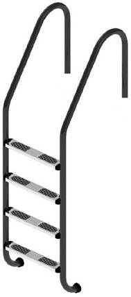 Сходи для басейну Flexinox Standard Nero (4 сходинки) Black, AISI-316L, фото 1