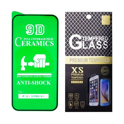 Протиударна захисна плівка Ceramics для iPhone 12/ 12 Pro, з чорною рамкою? глянцева