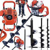 Мотобур (бензобур) ONDRAGON 5.2 к.с + 3 шнека