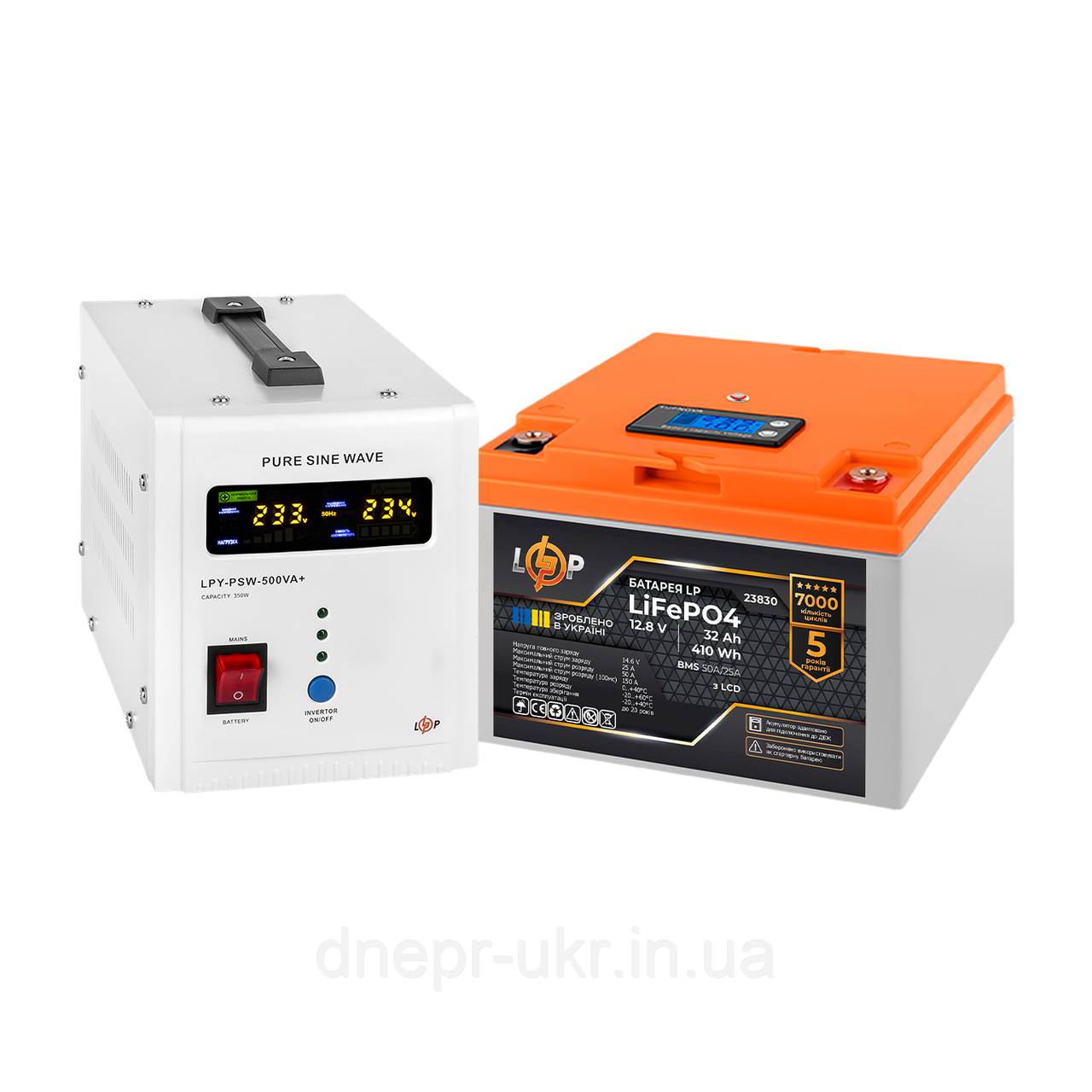 Комплект резервного живлення LP (LogicPower) ДБЖ + літієва (LiFePO4) батарея (UPS В500+ АКБ LiFePO4 410W)