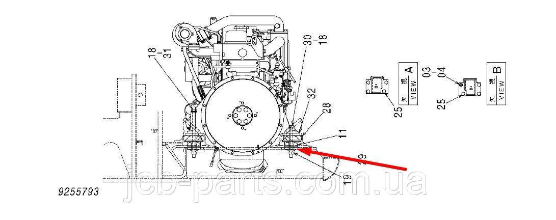 Hitachi 4448739 Подушка опори двигуна для ZX140, ZX145