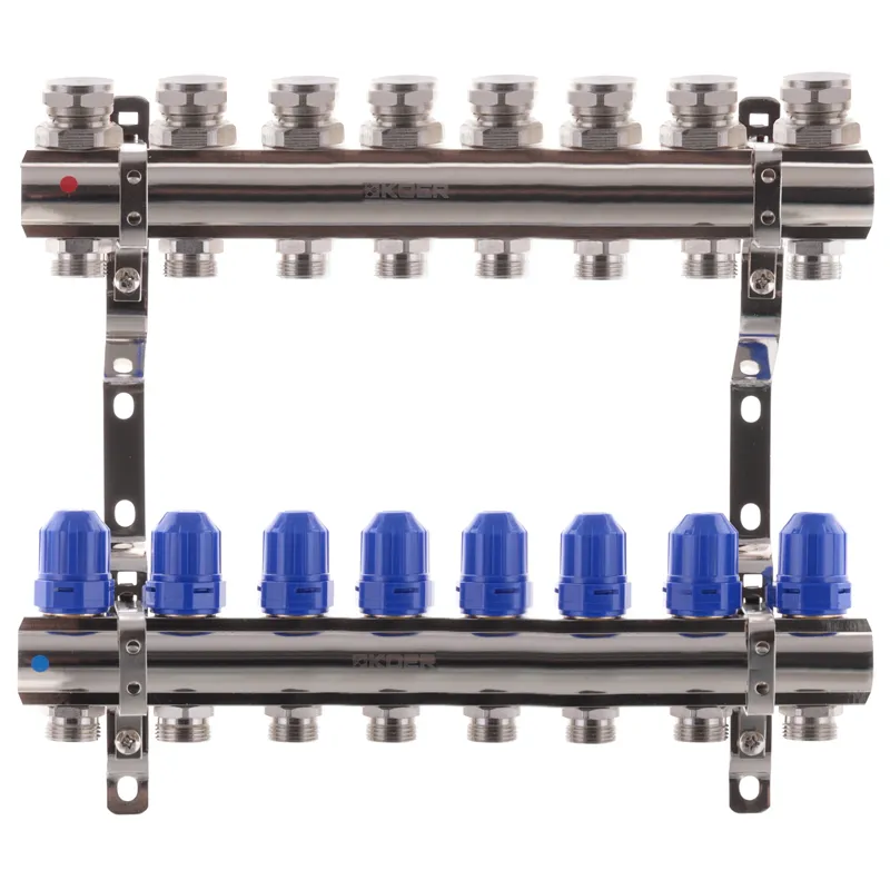 Колекторний блок з термостатич. клапанами Koer KR.1100-08 1"x8 ways (KR2634), фото 1