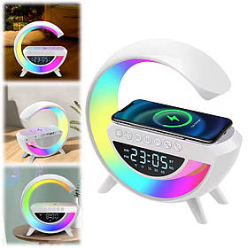 Настільна лампа-нічник BT-3401 з бездротовою зарядкою та Bluetooth колонкою та радіо (8939)