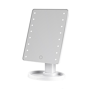 Дзеркало косметичне 21х16 см 16 LED Чорне HP-10-3AW