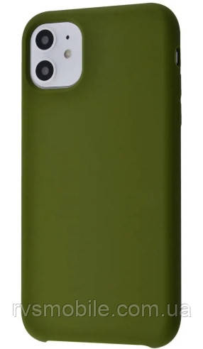 Чохол для iPhone 11 — Силіконовий із мікрофіброю, Army Green (45), фото 1