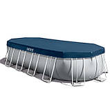 Басейн каркасний овальний 21в1 INTEX 26798, 610 x 305 x 122 см, сірий  + машина для створення бульбашок, фото 4