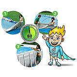 Басейн каркасний овальний 21в1 INTEX 26798, 610 x 305 x 122 см, сірий  + машина для створення бульбашок, фото 6