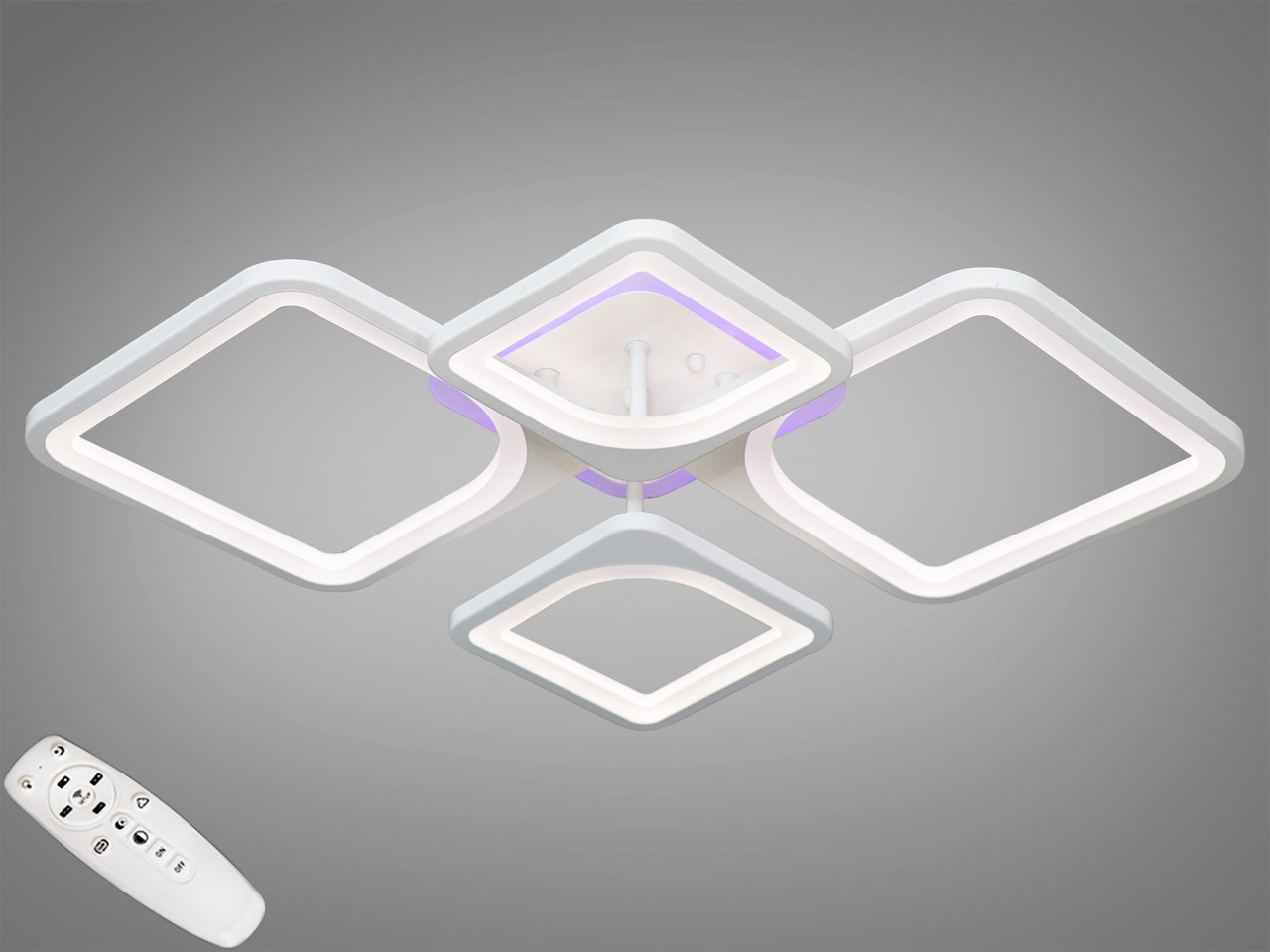 Світлодіодна люстра з пультом, 72Вт, біла, фото 1