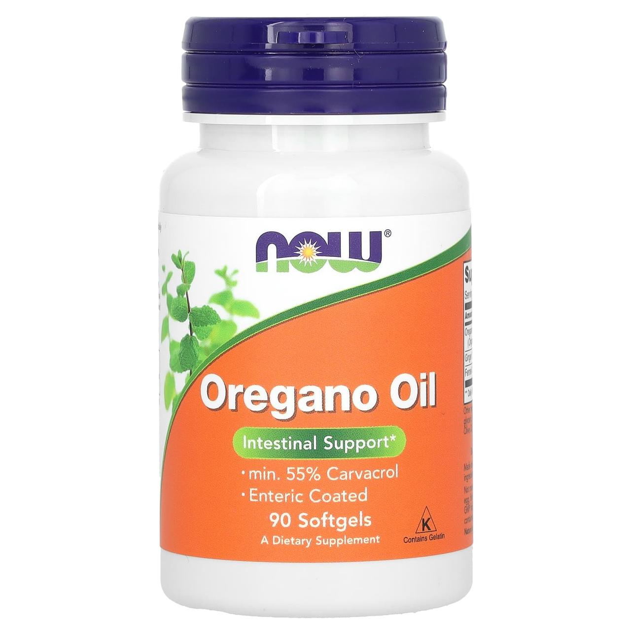 Масло орегано, Oregano Oil, Now Foods, 90 гелевих капсул, фото 1