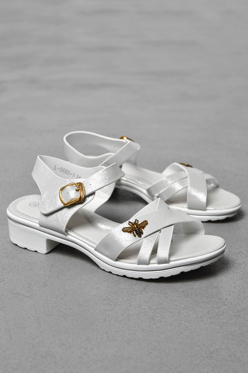 Босоніжки для дівчинки світло-сірого кольору 200139P, фото 1