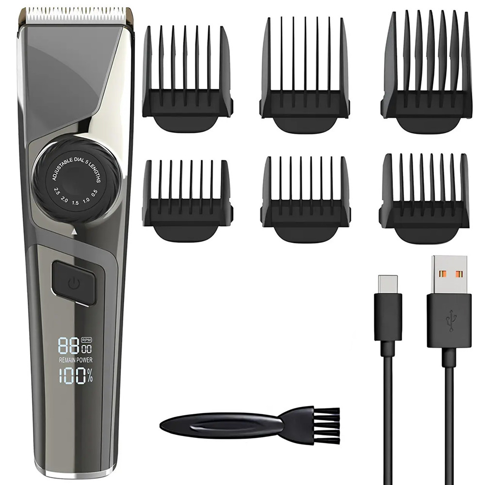 Машинка для стрижки волосся + 6 насадок, з USB, XO CF16 / Акумуляторний тример для стрижки / Тример чоловічий