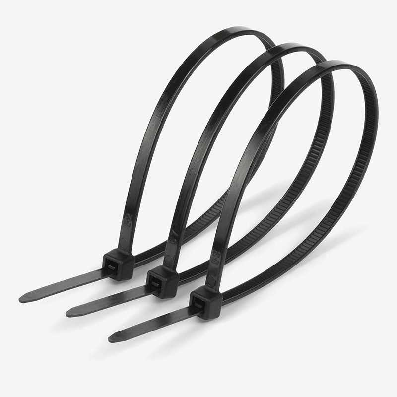 Стяжки кабельні 3х150мм, 100шт, чорні - пластикові хомути для проводів, монтажу, електрики