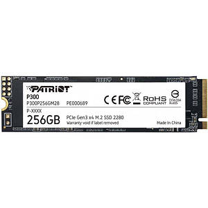 SSD диск  256GB Patriot P300 M.2 2280 PCIe 3.0 x4 NVMe TLC (P300P256GM28) Гарантія 60 місяців