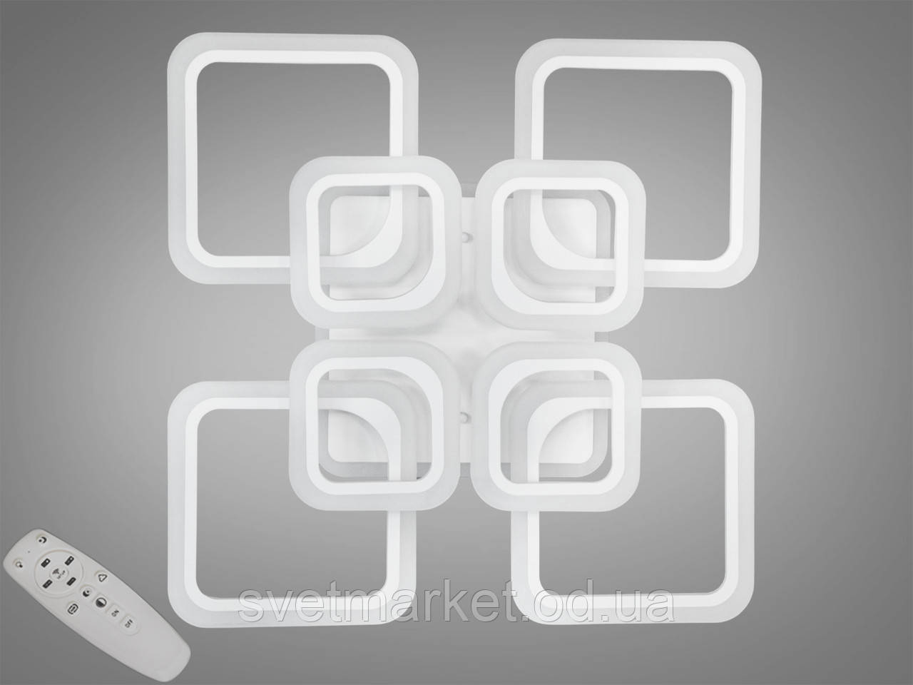 Світлодіодна стельова люстра з різнобарвною підсвіткою A8060/4+4WH LED 3color dimmer, фото 1