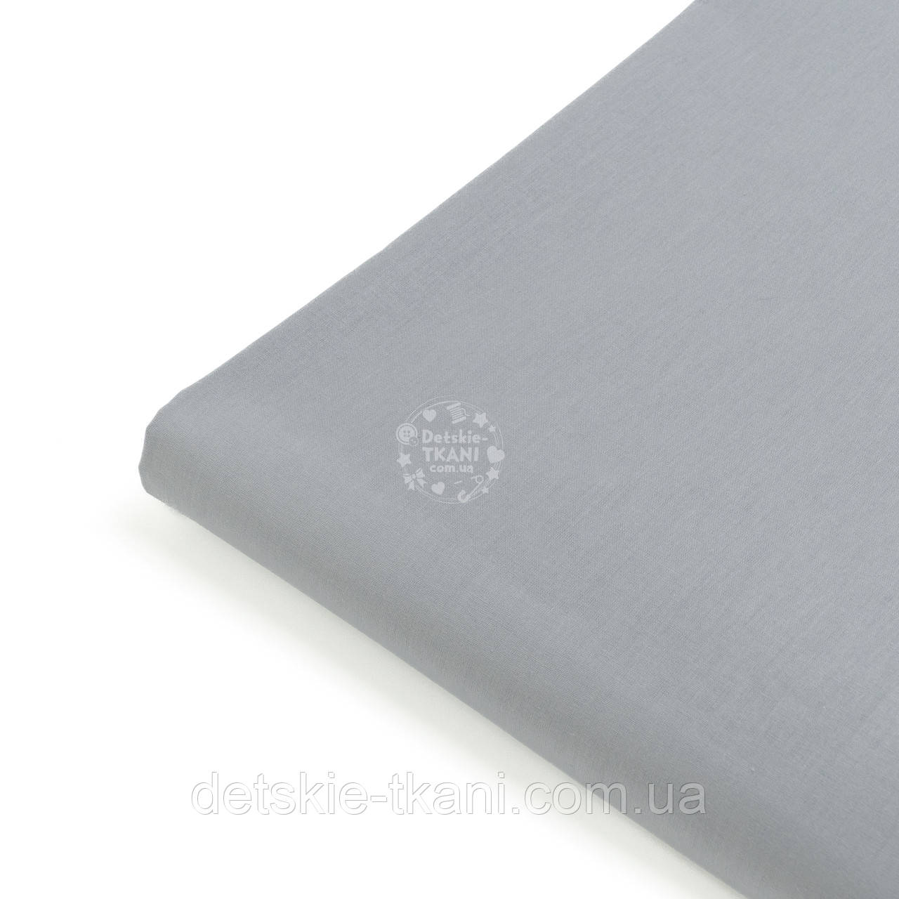 Клапоть попліну однотонного, колір холодний сірий (№5504), розмір 37*155 см, фото 1