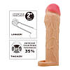 Насадка для збільшення члена тілесного кольору реалістична плюс 5 см до довжини Penis Extender, фото 3