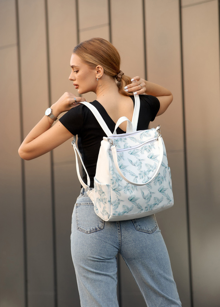 Жіночий рюкзак-сумка високої якості українського виробництваЕлегантність з принтом "Palm" 5062282
