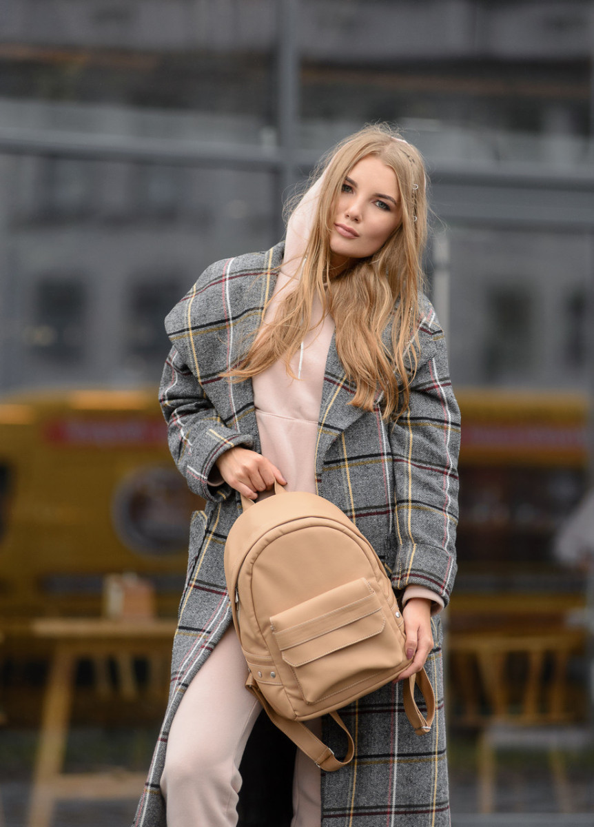 Жіночий рюкзак високої якості українського виробництва Зручність   -  бежевий 5062433