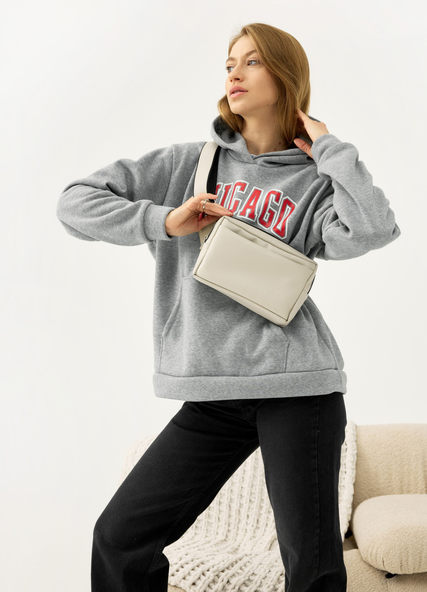 Жіноча  сумка бананка високої якості українського виробництва, сіра 5062733