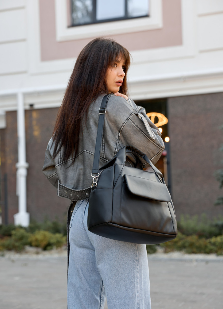 Жіноча спортивна сумка високої якості українського виробництва -  чорна 5062318