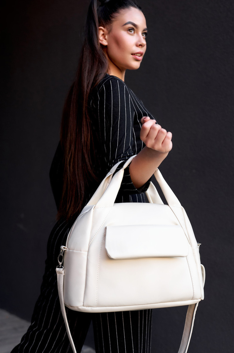 Жіноча спортивна сумка високої якості українського виробництва -      молочний 5062383