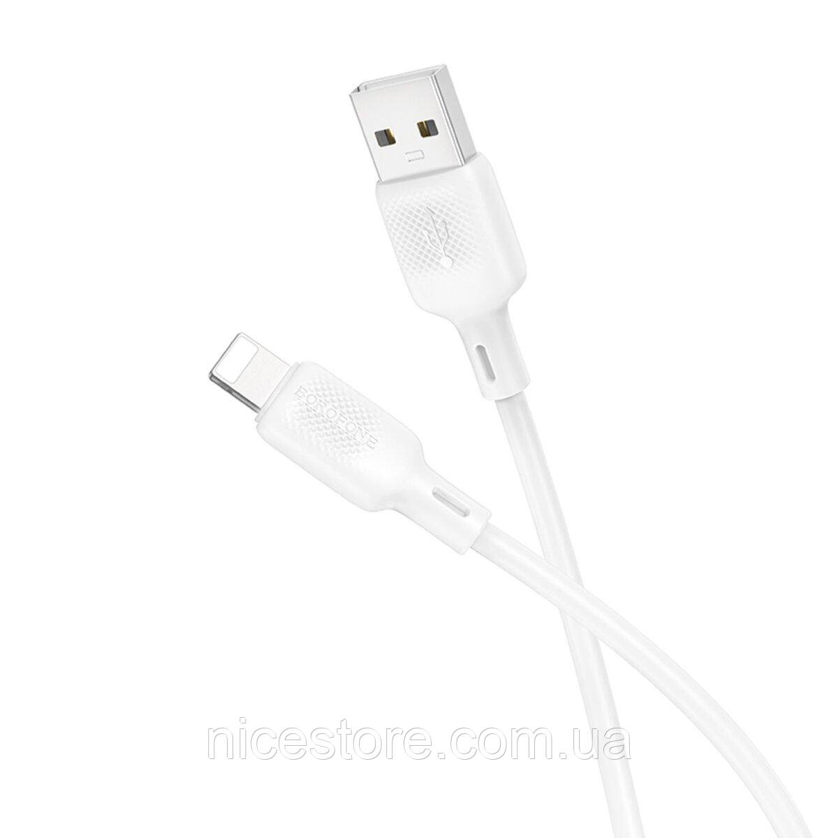 Кабель BOROFONE BX113 Lenny silicone charging data cable iP(L=1M) White