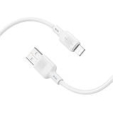 Кабель BOROFONE BX113 Lenny silicone charging data cable iP(L=1M) White, фото 3