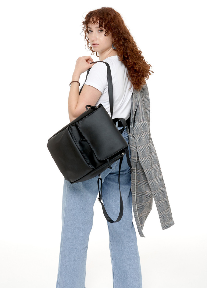 Жіночий рюкзак високої якості українського виробництва Стиль чорний 5062911, фото 1