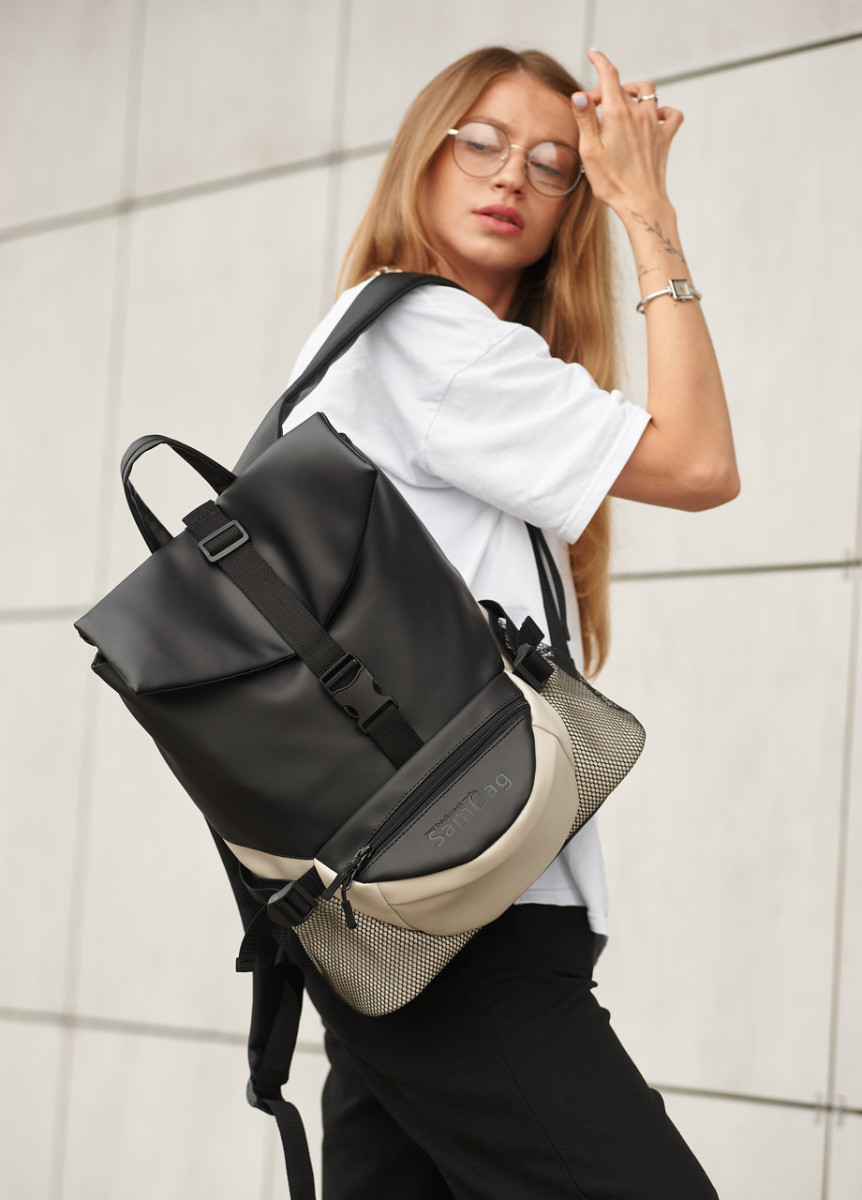 Жіночий рюкзак високої якості українського виробництваСтиль - чорно-сірий 5062390