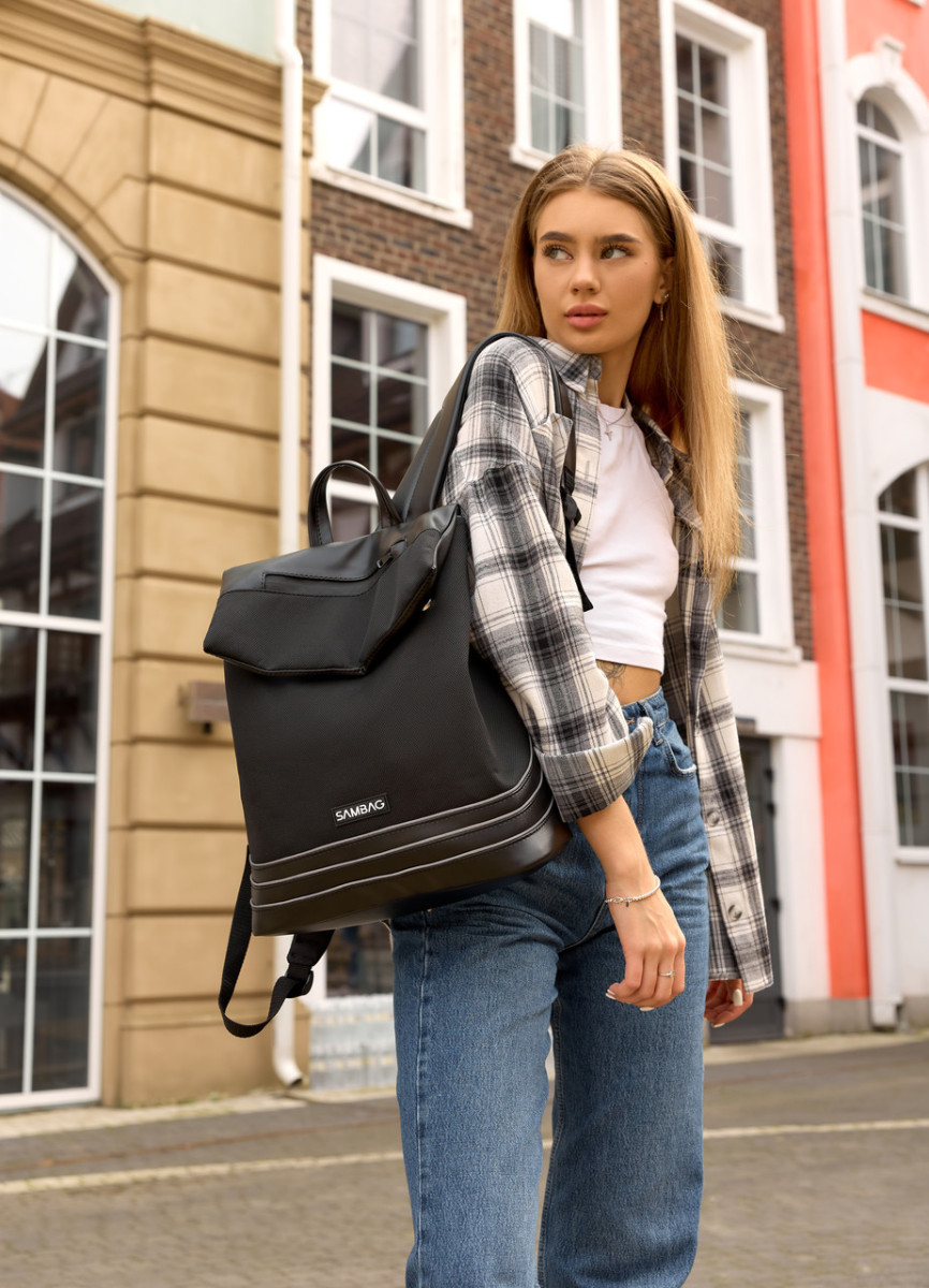 Жіночий рюкзак високої якості українського виробництваСтиль, чорний 5062378