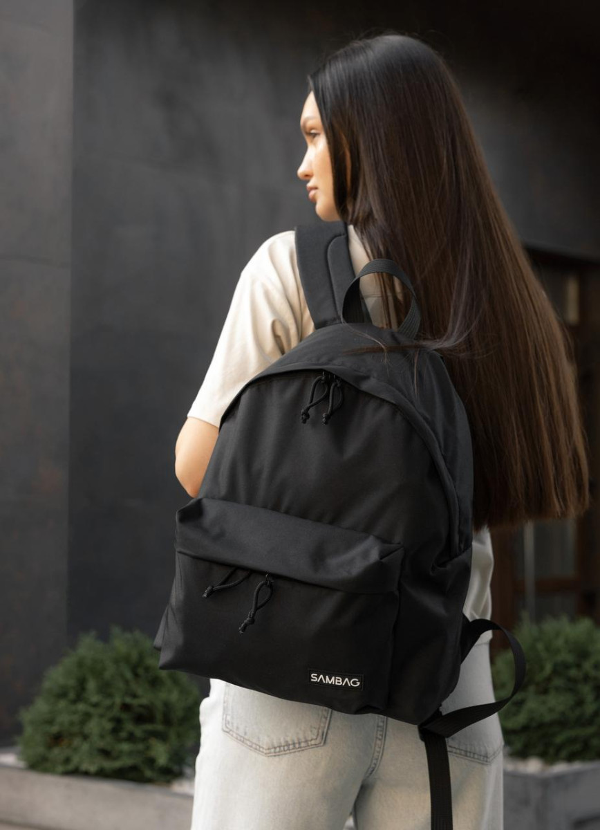Жіночий рюкзак високої якості українського виробництва- зручний чорний тканевий 5062566