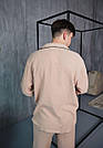 Домашній комплект Піжама чоловіча МУСЛІНОВА сорочка і штанці TOMIKO КАПУЧІНО 405, фото 4