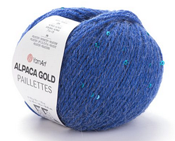 Alpaca Gold Pailletes YarnArt-9309 синій