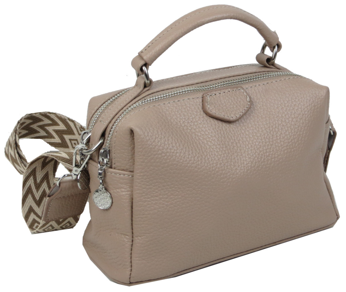 Жіноча шкіряна сумка крос боді Borsacomoda бежева 5035422