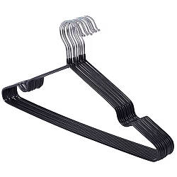 Набір 10шт, Плечики для одягу 40см + силіконове покриття, Чорний / Тремпель для одягу / Вішалка плечики