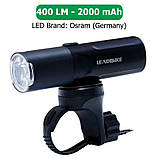Велосипедний ліхтарик LEADBIKE M02-OSRAM 400LM акумулятор 2000 mAh waterproof children lock Type-C USB, фото 3