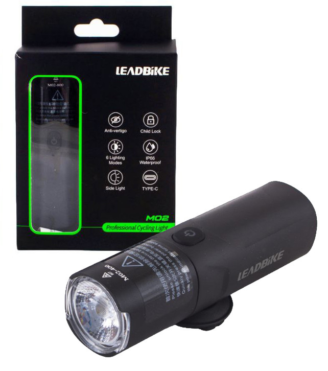 Велосипедний ліхтарик LEADBIKE M02-OSRAM 400LM акумулятор 2000 mAh waterproof children lock Type-C USB