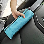 Подушка на ремінь безпеки в авто, 28х12см, Блакитний / Подушка адаптер ременя безпеки для дітей, фото 4