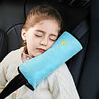 Подушка на ремінь безпеки в авто, 28х12см, Блакитний / Подушка адаптер ременя безпеки для дітей, фото 7