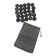 Руни "Скандинавські" з вільхи у мішечку, 25 штук, темні, Ø 3,1 см, фото 4