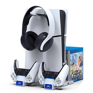 Док-станція iPega PS5 SLIM Multifunctional Charging Base white (PG-P5S009)