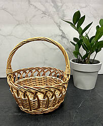 Кошик з лози 16х17 см Великодній кошик дитячий