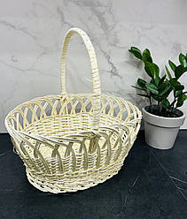 Кошик з білої лози 35х26х33 Великодній кошик