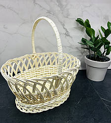 Кошик з білої лози 30х23х29 Великодній кошик