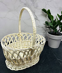 Кошик з білої лози 25х20х28 Великодній кошик