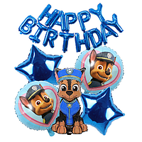 Набір куль, фотозона Щенячий патруль "Гонщик, Happy Birthday"