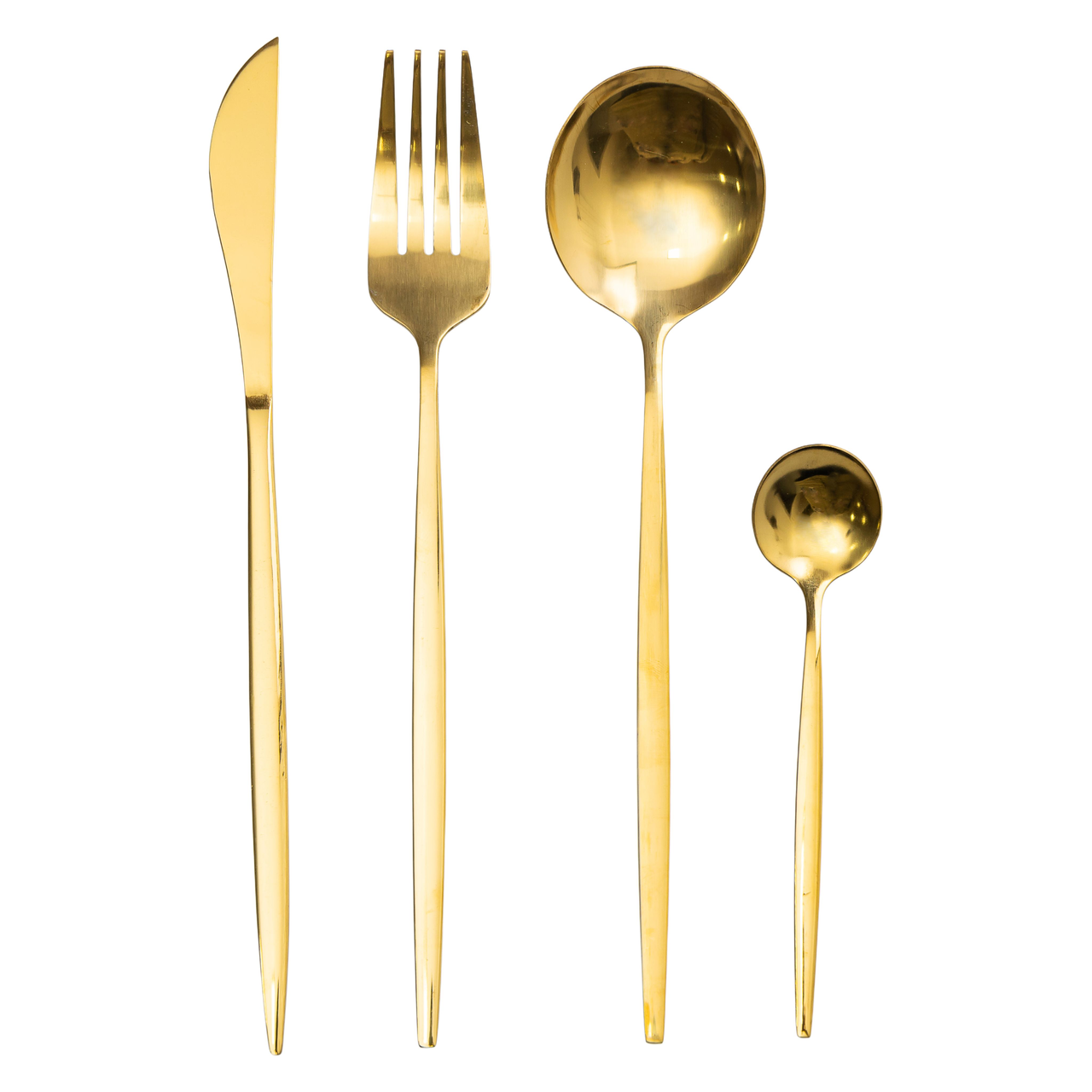 Набір столових приборів Lugi 24 предмети на 6 персон золотистий, комплект ложок виделок ножів столові прилади сервіровка, фото 1