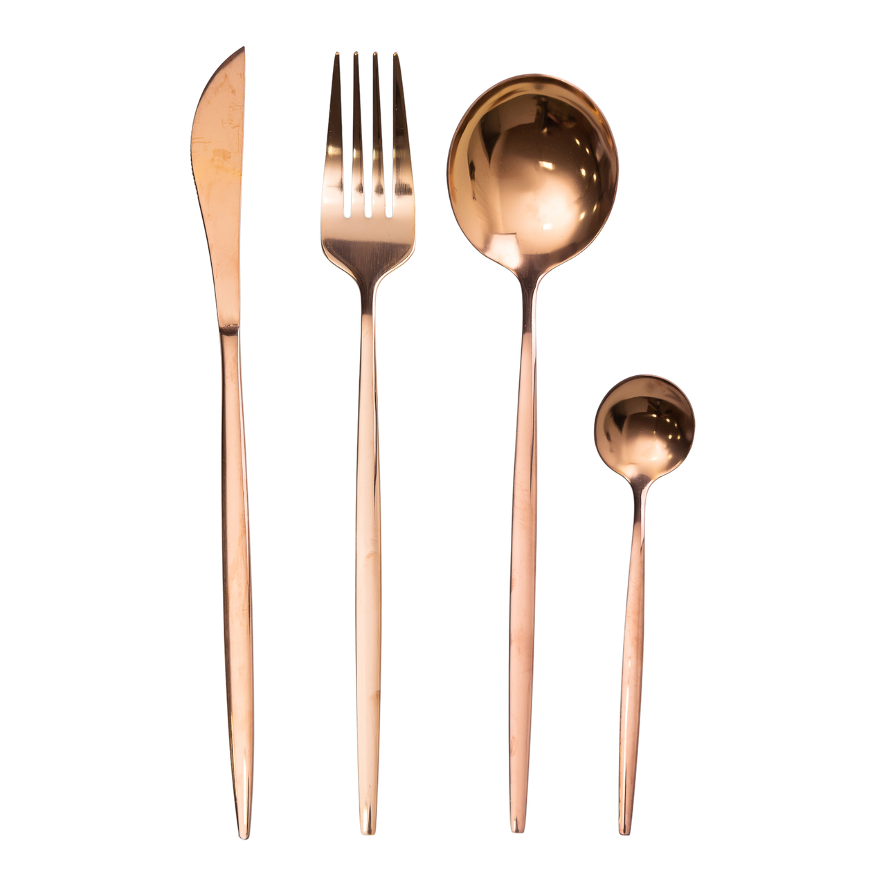 Набір столових приборів 24 предмети набір ложок виделок і ножів на 6 персон Бронзовий Lugi, фото 1