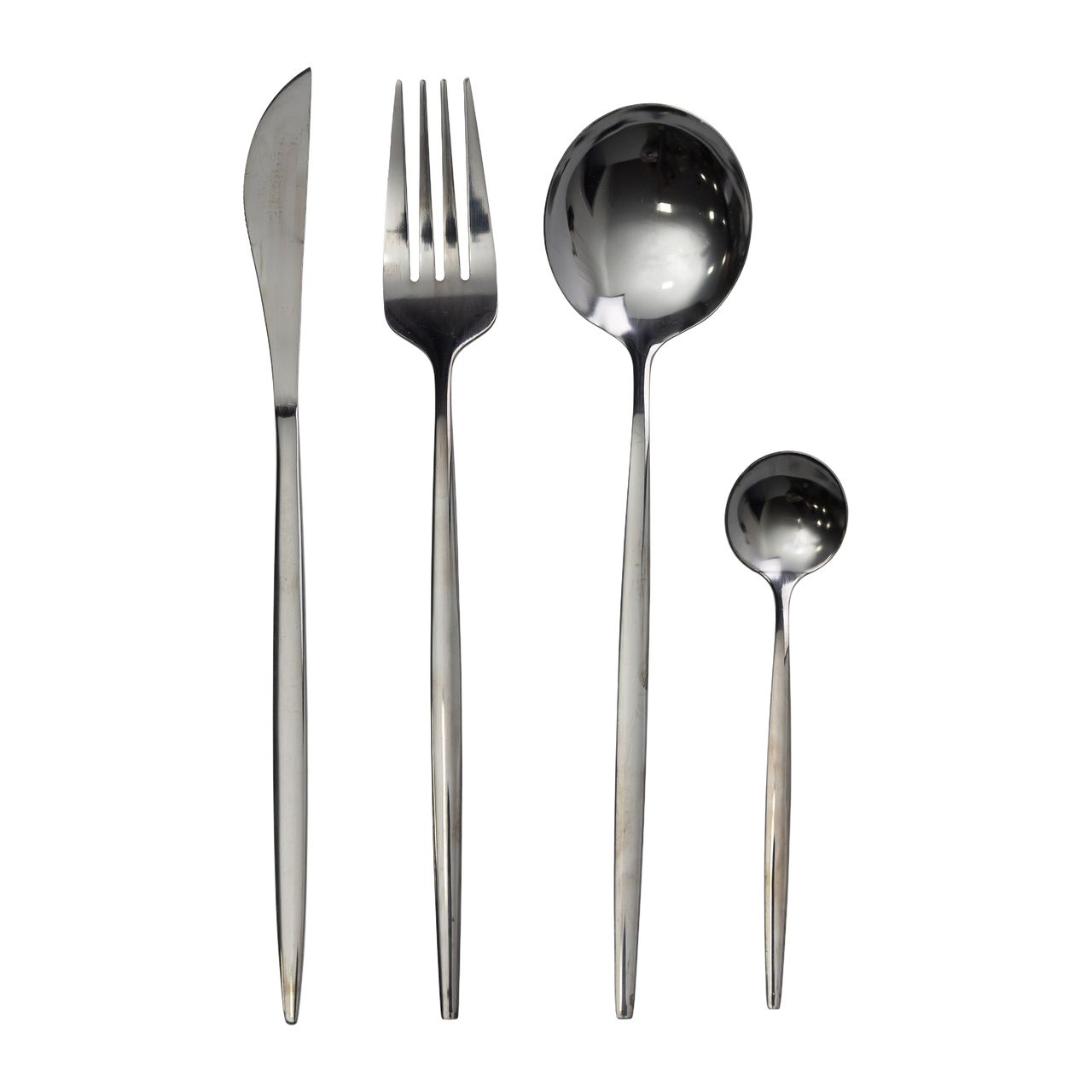 Набір столових приборів Lugi 24 предмети на 6 персон чорний, комплект ложок виделок ножів столові прилади сервіровка, фото 1